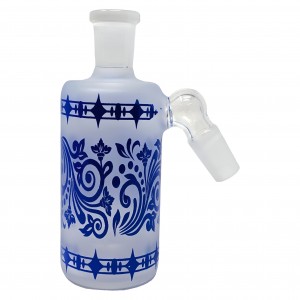4.5" 14mm 45 Angle Glass Graffiti Matrix Perc Ash Catcher - [HAJ2238]